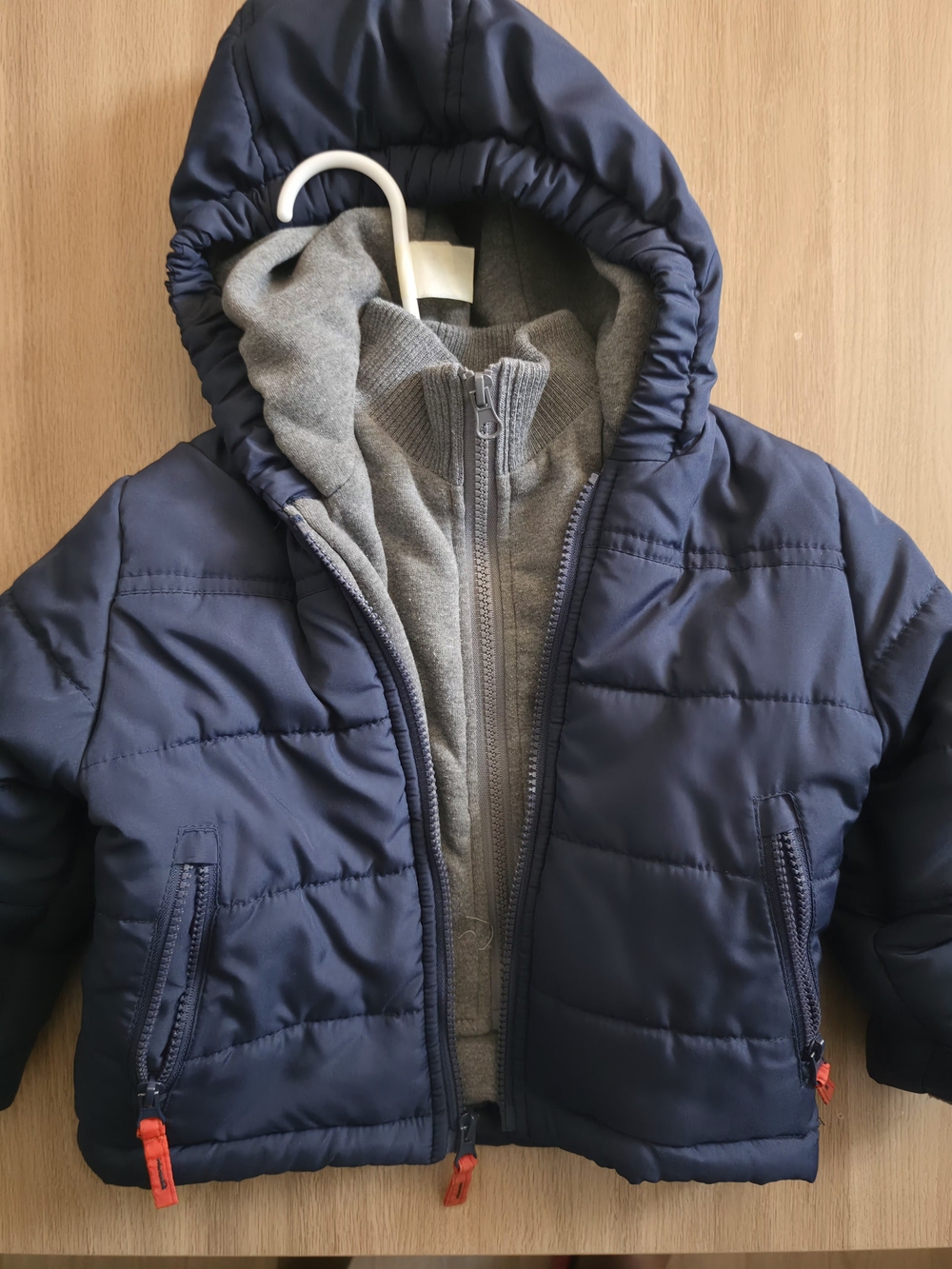Rothschild Navy Puffer Jacket with Gray Inner Layer